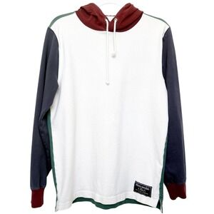 Abercrombie Fitch Color Block Rugby Cloth Hoodie Long Sleeve Pullover Men Size M